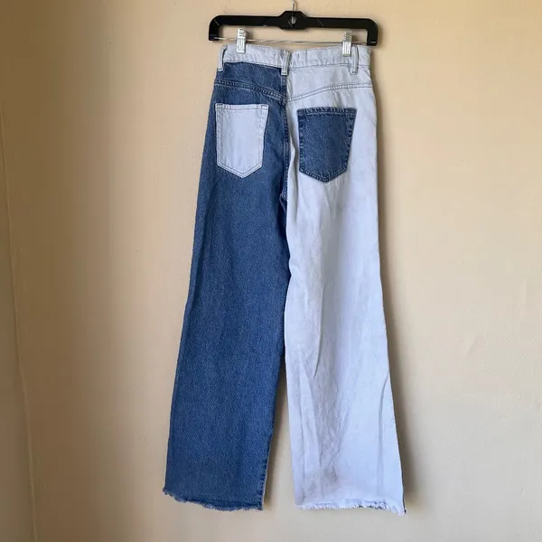 PacSun Women Jeans Blue Denim Size 25 Color Block High Waist Cropped - Image 3
