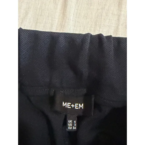 ME+EM Wide Leg Pants Women 2 Navy Blue Cargo High Waist Viscose Twill 023TJ426 - Image 6