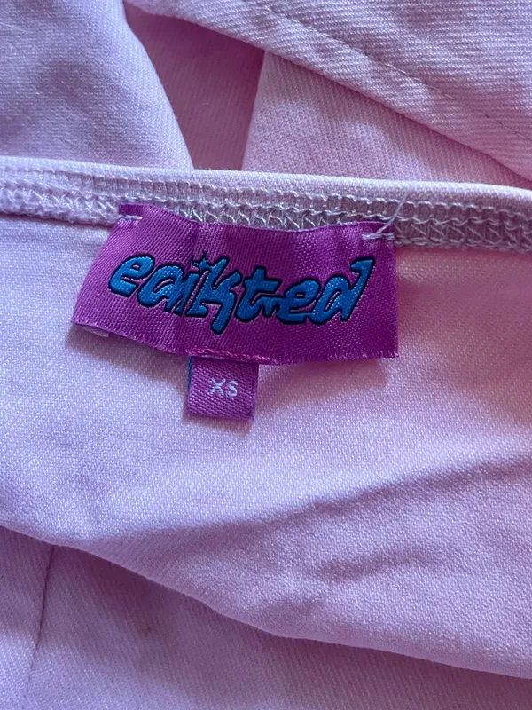 EDIKTED Dara Halter Top Baby Pink Summer Sleeveless Crop Festival Coquette XS - Image 7