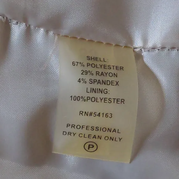 Calvin Klein Sheath Dress Beige Tan Stretch Jewel Neck Sleeveless Ruffle 6 - Image 8