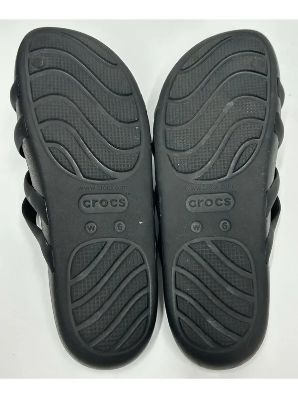 Crocs Splash Strappy Sandals Women’s Size 6 Black Slip On Slides Comfort - Image 6