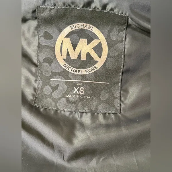 Michael‎ Kors Women's Quilted Trim Puffer Vest Size XS Green Cheetah No Hood - Image 15