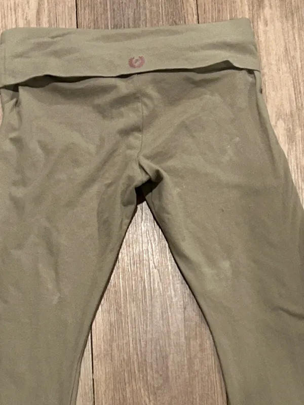 PINK Victoria's Secret Women's Foldover Flared Pull-On Pants Green M - Image 3