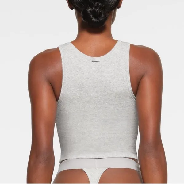 Skims Cotton Rib Tank Heather grey XS (C4) NWT - Image 4