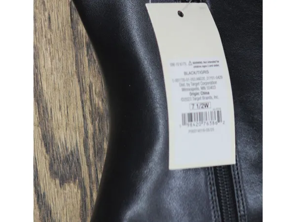 NWT A New Day Tigris Boots Faux Leather Block Heel Zip Ankle Booties Black 7.5W - Image 10