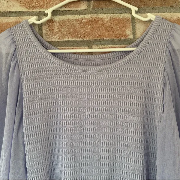 Anthropologie Balloon Sleeve Smocked Top Blouse Women’s Small S Purple - Image 9