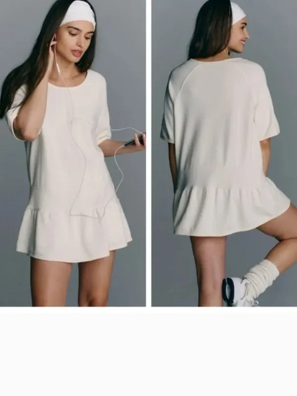 NWOT Free People Movement ~ Elements Activewear Set Tunic Top Shorts Ivory S - Image 2