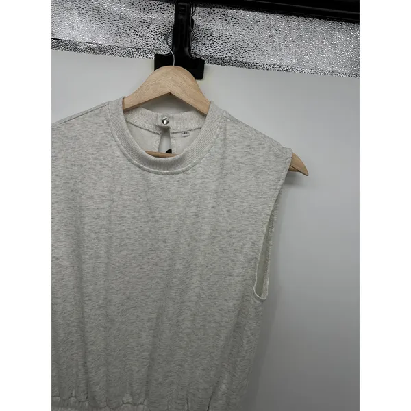 Womens Minimalist Sweat Jumpsuit XS‎ Gray Jogger One Piece Clean Girl - Image 5