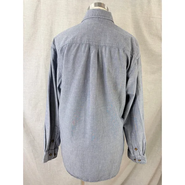 Carhartt Womens Blue Chambray Button Down‎ Shirt 100% Cotton Long Sleeve M - Image 7