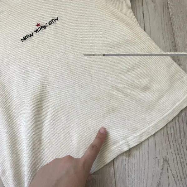 Brandy Melville Tshirt embroidered new york city crop baseball womens Black OS - Image 5