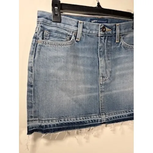 LEVI'S‎ Made & Crafted Mini Skirt 27 Blue Raw Hem Denim Premium Boho Festival - Image 2