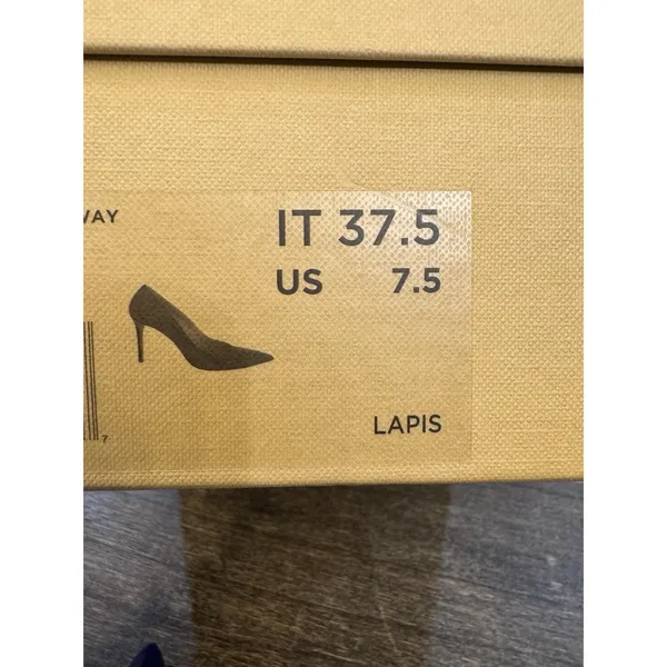 Michael Kors Collection Gretel Runway Patent Shoe Lapis Size 37.5 US 7.5 Heel - Image 11