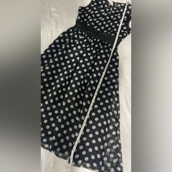 Lindy Bop Vintage Style Polka Dot Illusion Mesh Midi Swing Dress Black White - Image 10