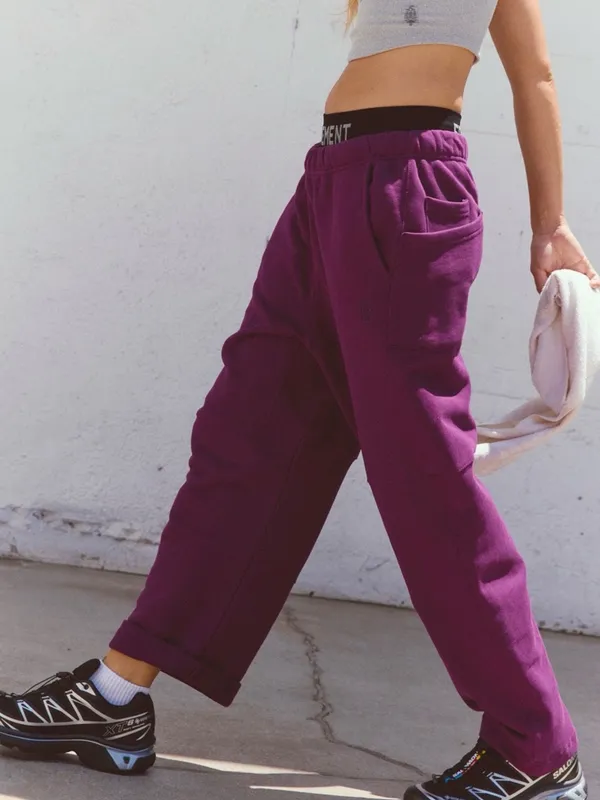 NWT Free People FP Movement Top score Barrel‎ pant Mulberry - Image 3