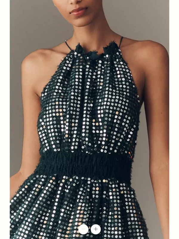 Anthropologie Somerset Shine Mini Halter Dress - Image 3