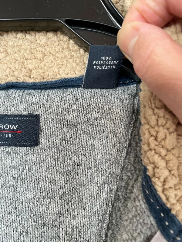 ARROW men’s fleece sweatshirt size M Gray 1/4 Zip Pullover - Image 5