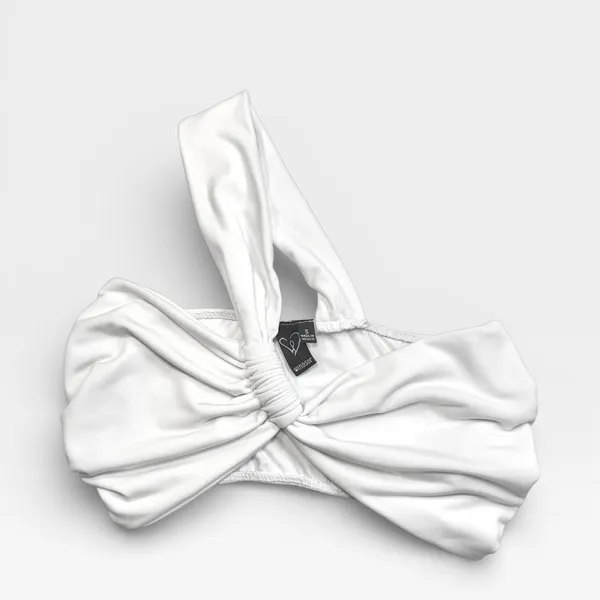 NWT Windsor Bandeau Style One Shoulder White Twist Front Crop Top SMALL - Image 7