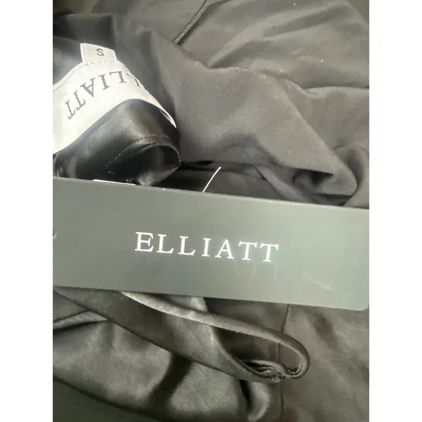 Elliatt Felecia Black Hammered Satin Maxi‎ Gown Sz Small NWT Retail $298 - Image 4