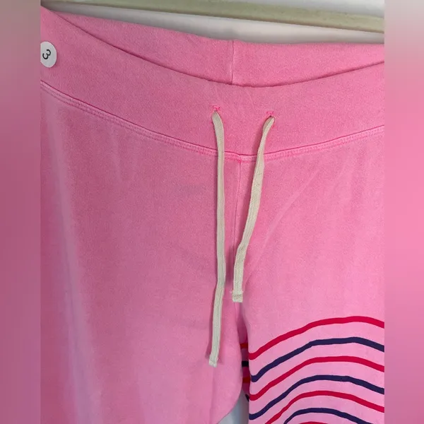 New SUNDRY Women's Stripes Sweatpants in Pigment Dyed Pink Neon size 3/L - Image 7