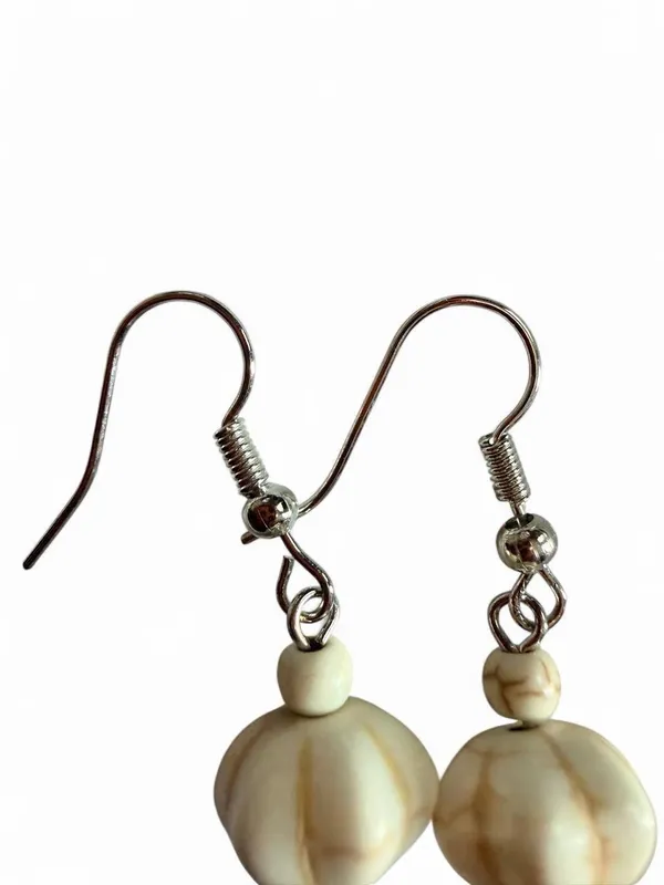 Handmade Off-White Skull Howlite Style Earrings 💀 - Image 6