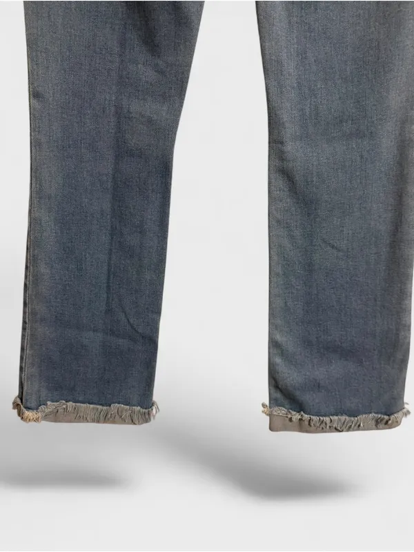 KanCan Faded Light Blue Flare Jeans with Frayed Hem - Image 6