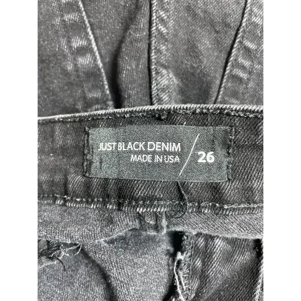 Just Black Denim Womens High Rise Straight Baggy Wide Leg Denim Jeans Pants 26 - Image 5