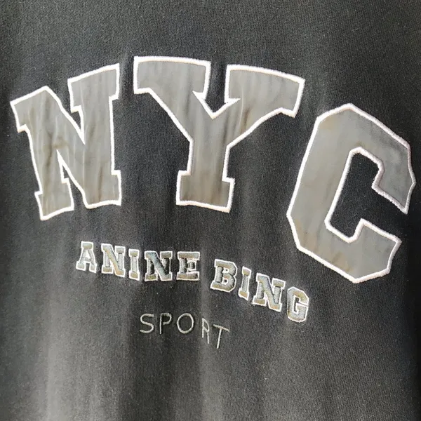 Anine Bing Vincent Hoodie NYC Charcoal Green - Image 5