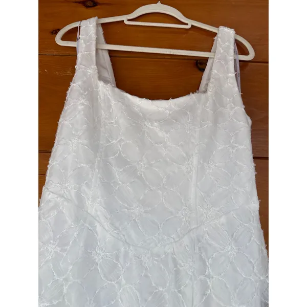 NWT Lulus Kalani White Mesh Textured Midi Dress Engagement Banquet Gala Size XL - Image 5