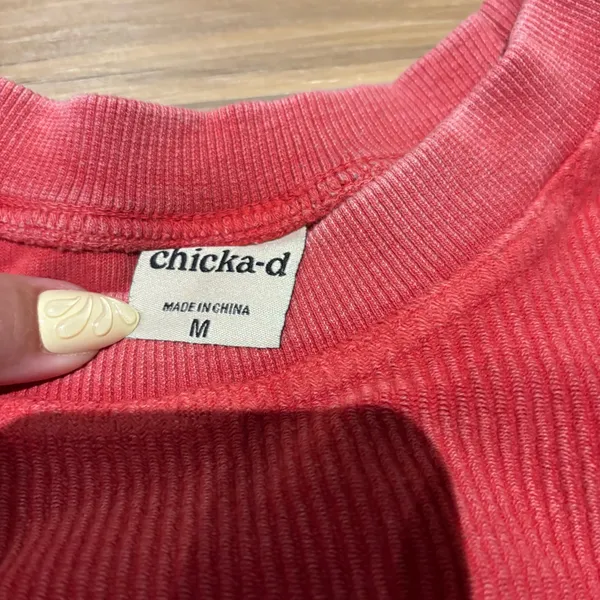 Chicka-d Nebraska Corded Crewneck Sweatshirt Red Medium - Image 3