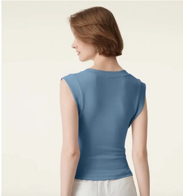 OGL Move Blue Ruched Side Sleeveless Bra Top Brami Size M New - Image 2