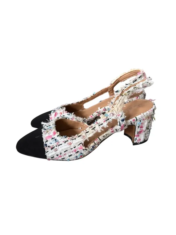 MIRA AZZURRA Multicolor Boucle Slingback Heels Size 7 - Image 6