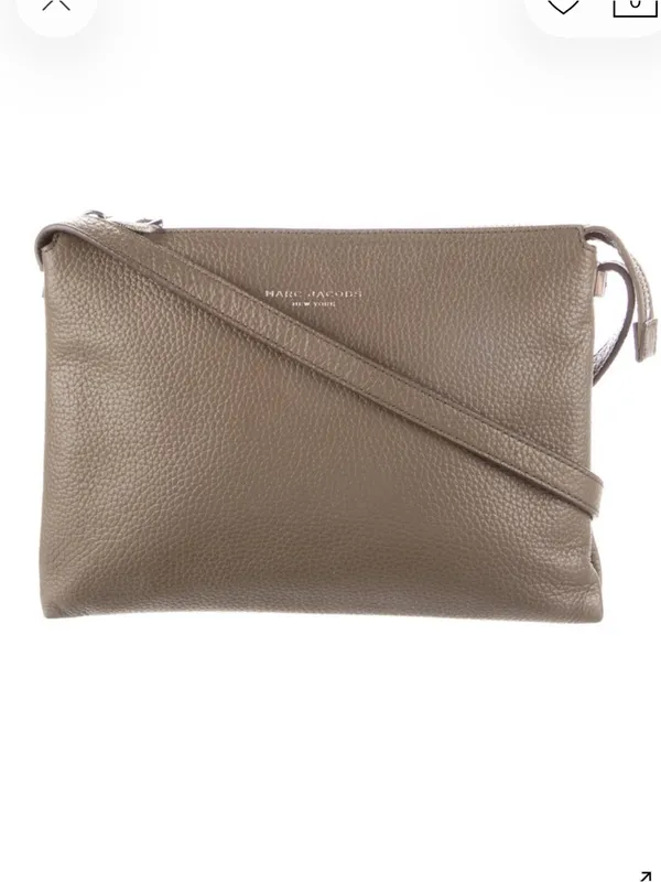 Marc Jacobs Leather square double compartment crossbody tan minimalist - Image 5