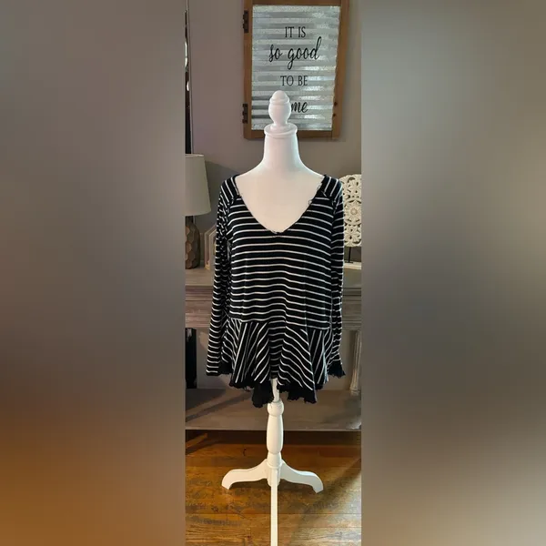 We The Free Tangerine Striped Tee - Image 2