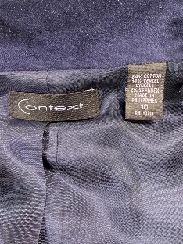 Context Tailored Velvet Blazer in Dark Blue Size 10 NWOT - Image 6