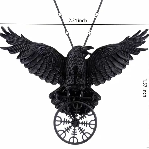 1pc Gothic Black Raven Pendant Necklace‎ Faux Fashion Jewelry - Image 2