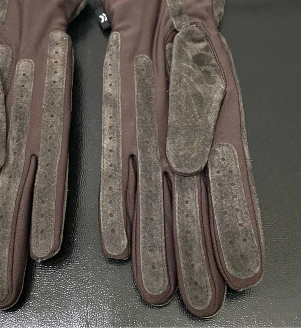 ISOTONER Stretch Leathers Brown Genuine Leather Gloves One Size - Image 10