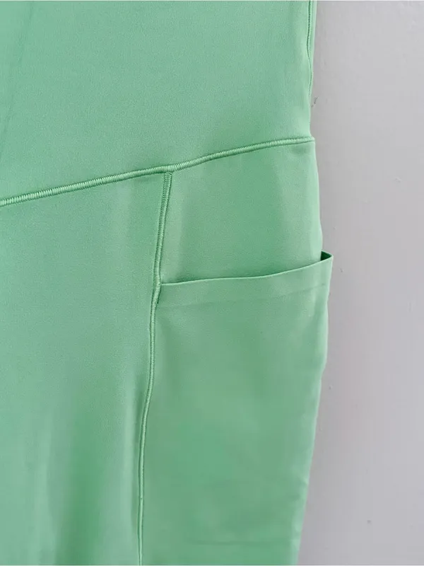 Aerie OFFLINE Real Me High Rise 7/8 Leggings Green Medium Short Inseam - Image 2
