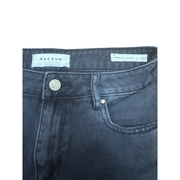 PACSUN Denim Shorts Womens Size 28‎ Black High Rise Distressed Festival - Image 3