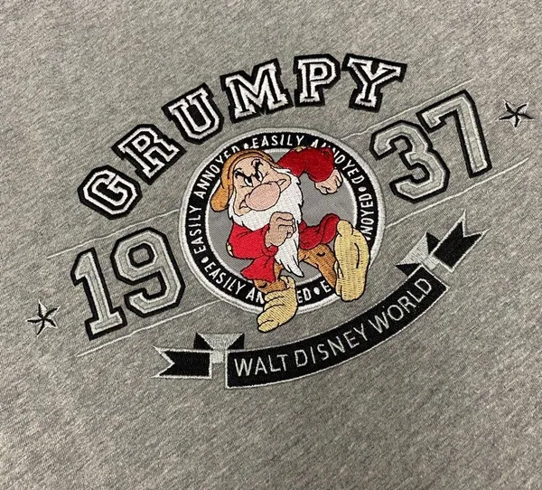 Disney’s Grumpy from the Seven Dwarfs Unisex Embroidered T-Shirt - Image 4