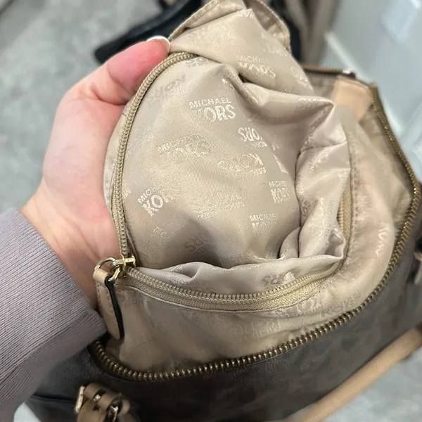 MICHAEL Michael Kors Brown Signature Coated‎ Leather Jet Set East West Tote - Image 8