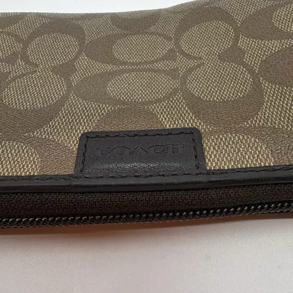 Coach Long Zip Around Wallet Brown Signature C Canvas - Image 2