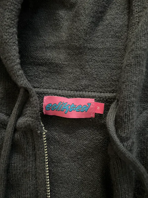 Edikted Viral Blue Sweater Zip Up - Image 2