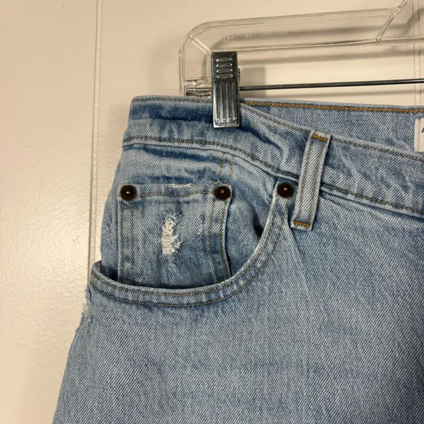 Abercrombie & Fitch The 90s Straight Ultra High Rise Distressed Light Wash Jeans - Image 3