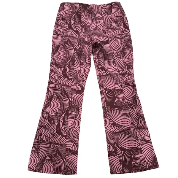 Anthropologie Maeve Purple Swirl Pullon Boot Cut Pants S - Image 6