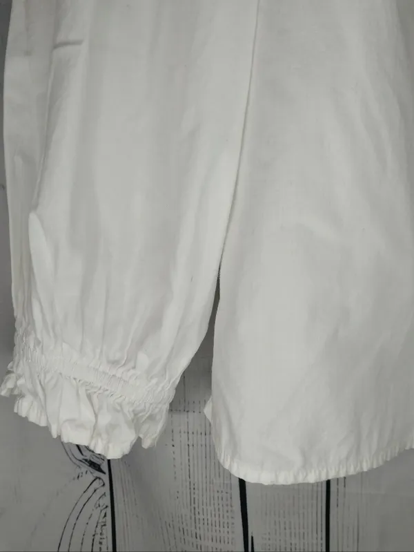 J.Crew Boho V-Neck Long Sleeve Top With Eyelet Floral Trim 100% Cotton - Image 5