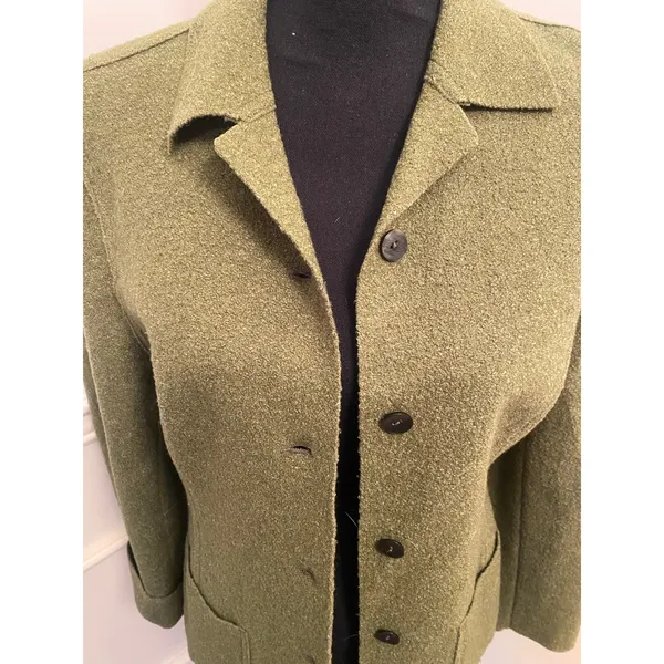 Vintage Valerie Stevens Wool Blend Jacket Blazer Button Textured Patch Pocket - Image 2