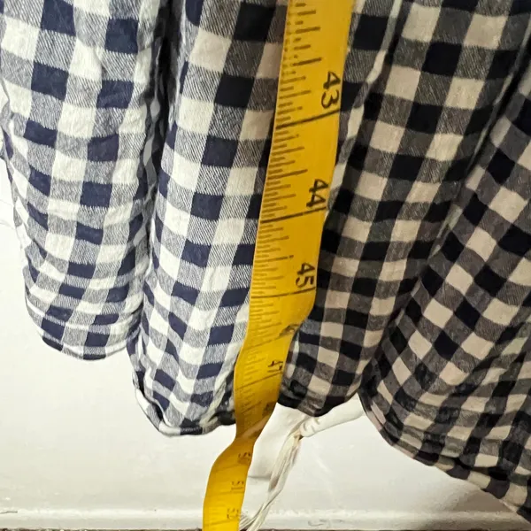 Old Navy Gingham Maxi‎ Dress Small Blue White Tiered Cottagecore Prairie - Image 5