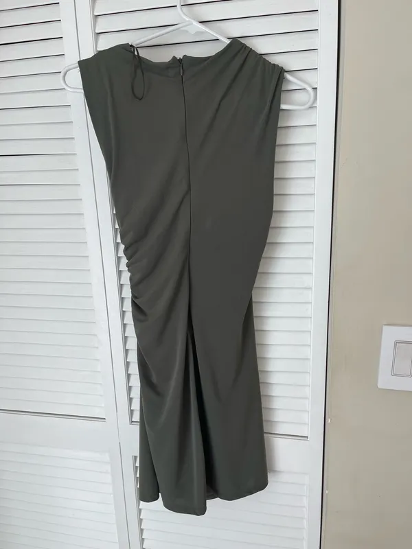Zara Olive Green Mini Dress - Image 5
