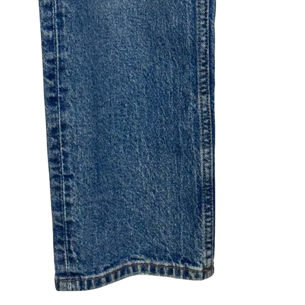 Zara Women's Jeans Distressed Boyfriend Tapered Wash Denim Blue Mid‎ Rise Size 8 - Image 4