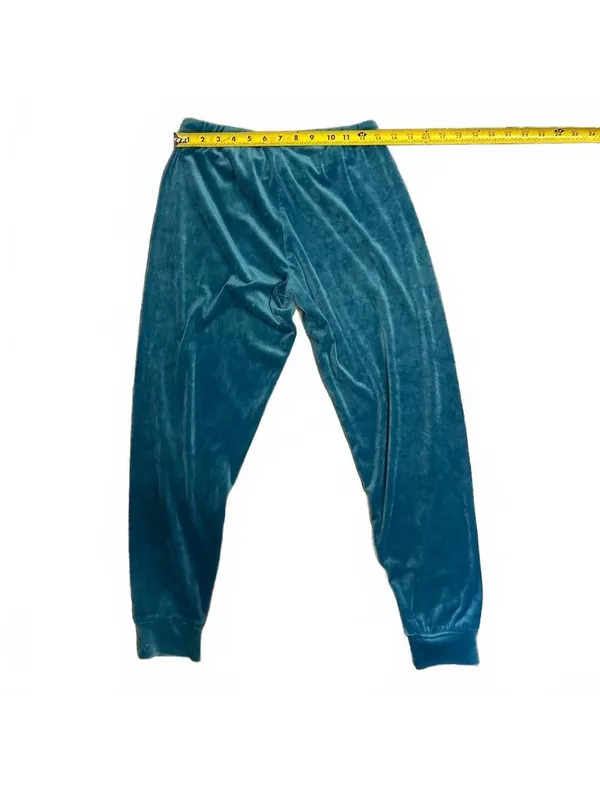 Y2K Juicy Couture Teal Velour Jogger Pants Size S Drawstring Track Pants - Image 5